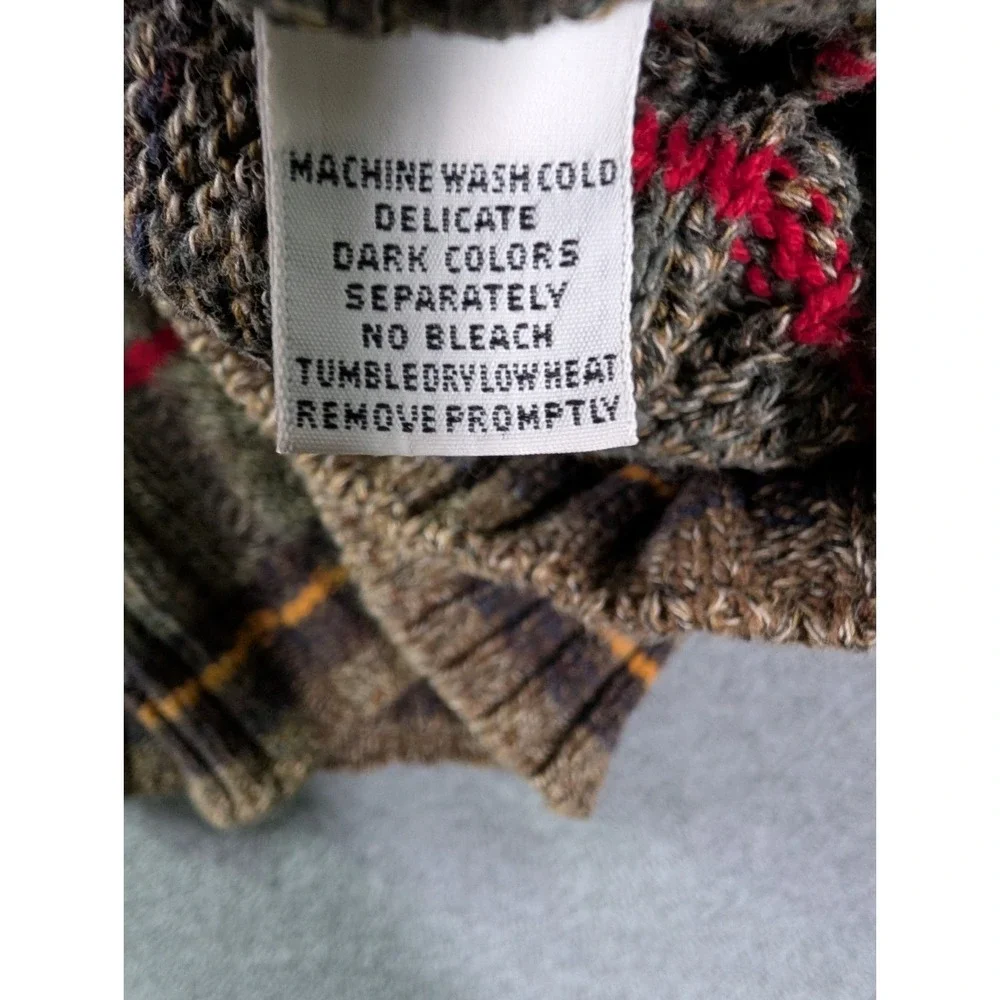 VTG Chaps Ralph Lauren USA Made Cotton Cable Knit Sweater XL Grandpa Grunge